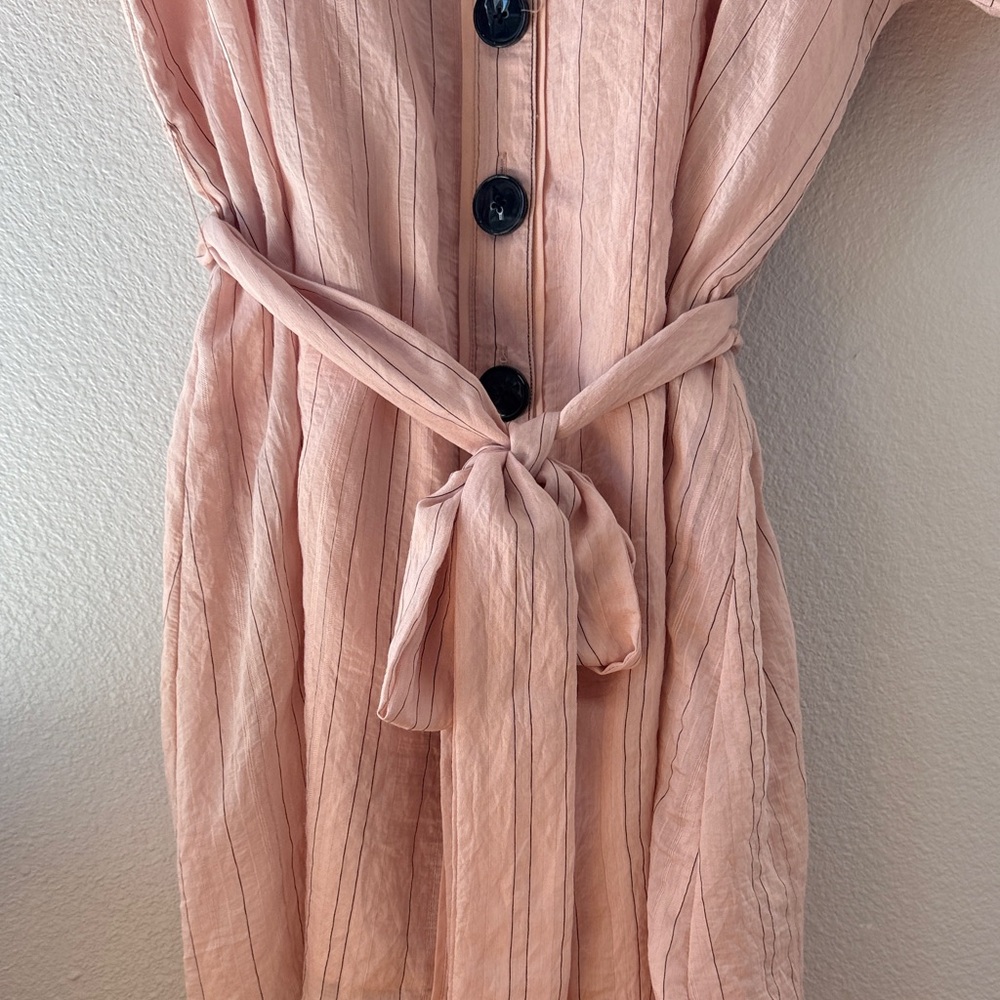 La Maison Talulah Pink Button-Up Dress with Belt Size L - Picture 6 of 11
